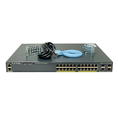 Cisco Catalyst 2960-X 24 GigE PoE 370W, 4 x 1G SFP, LAN Base is a high-performance Ethernet switch designed for small to medium-sized businesses.