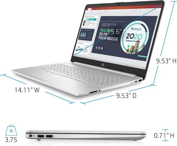 2022 Newest HP 15.6 HD Laptop Computer 11th Gen Intel Quad Core i3 1125G4Up to 3.7GHz Beat i5 10210U 12GB RAM 256GB PCIe SSD Webcam Bluetooth Wi Fi HDMI USB C Windows 11 S SilverJVQ MP 3