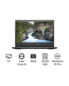 Vostro 3400 Laptop With 14-Inch Full HD Display, 11th Gen Core i5-1135G7 Processor,16GB RAM,512GB Nvme SSD,Intel Iris Graphics,Windows 10 Pro,International Version English,Arabic black