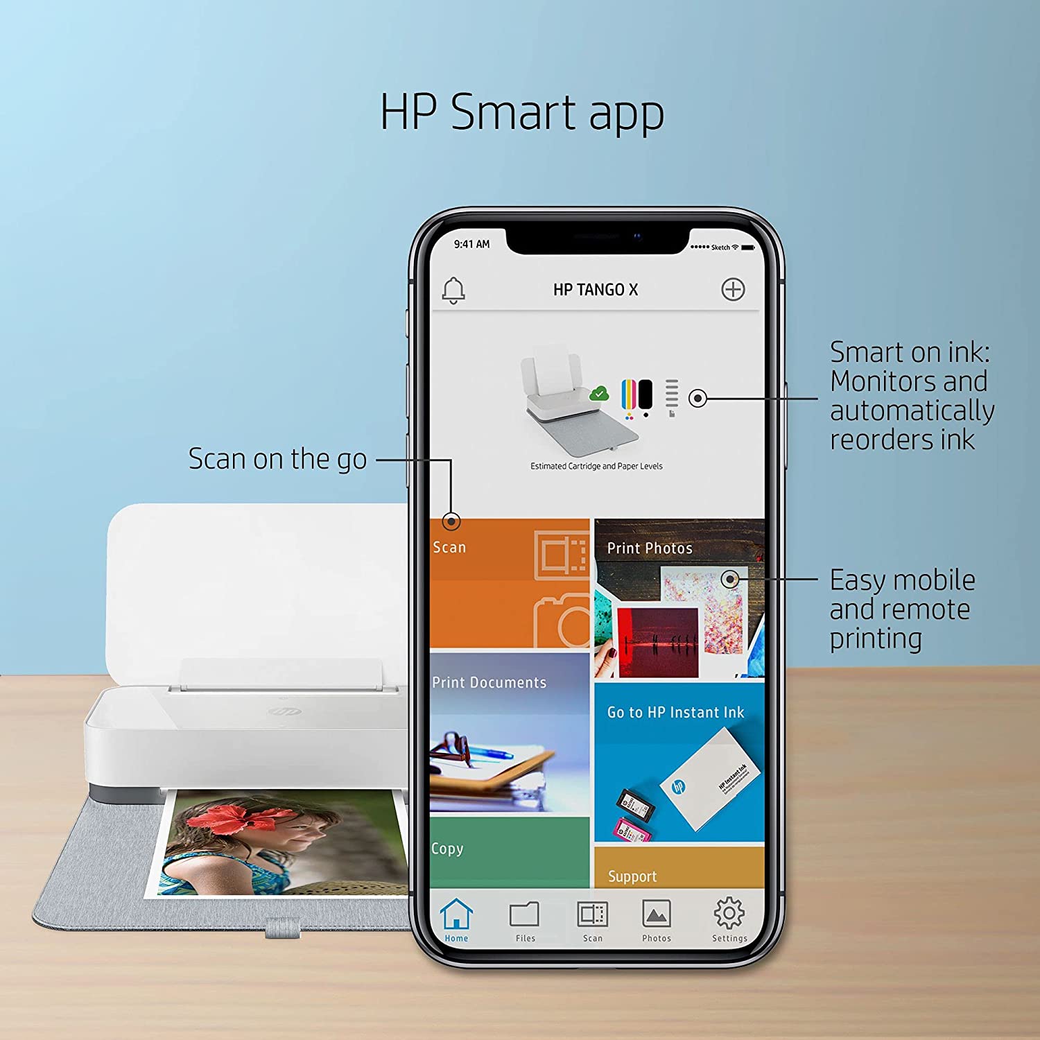 HP Tango X Smart Wireless Printer with Indigo Linen - MTech IT distributor