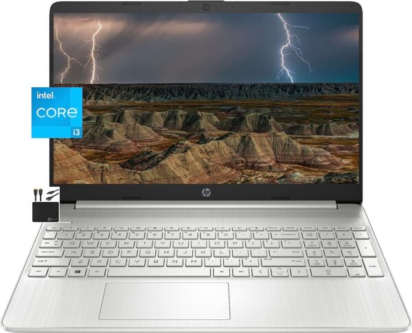 HP 2022 Newest Laptop Computer 15.6 HD Display Dual Core Intel i3 1115G4 Upto 4.1GHzBeats i5 1030G7 16GB RAM 256GB SSD HD Webcam Bluetooth WiFi 6 11 Hour Battery Win 11 SMarxsolCables 0