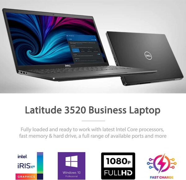 2021 Newest Dell Business Laptop Latitude 3520 15.6 FHD IPS Backlit Display i7 1165G7 32GB RAM 1TB SSD Webcam WiFi 6 USB C HDMI Win 10 Pro 1