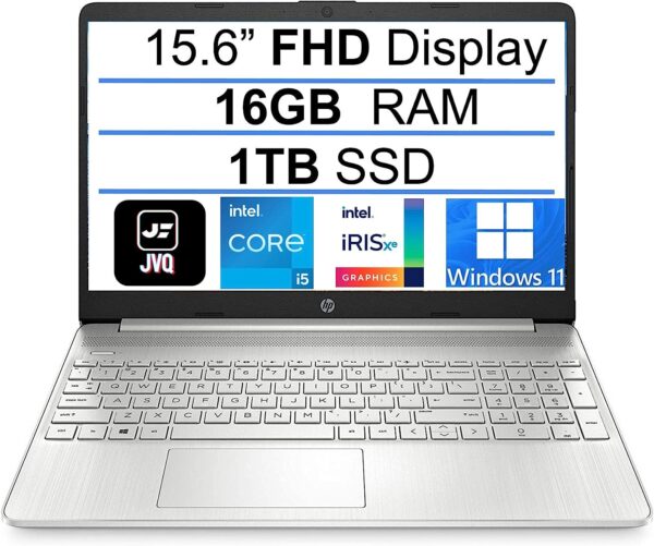 2022 Newest HP 15.6 FHD 1080P IPS Display Laptop Computer 11th Gen Intel Quad Core i5 1135G7Up to 4.2GHz 16GB RAM 1TB PCIe SSD Webcam Bluetooth Wi Fi HDMI Windows 11 Silver 0