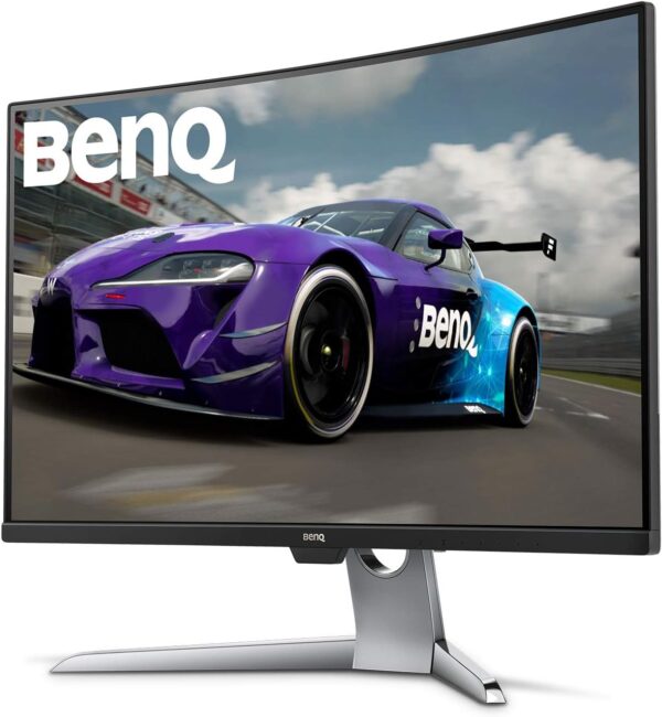 BenQ EX3203R 32 Inch QHD 2K HDR 144 Hz Curved Esports Gaming Monitor for Sim Racing 1800R FreeSync Premium Brightness Intelligence Plus Sensor HDMI Display Port USB C 1