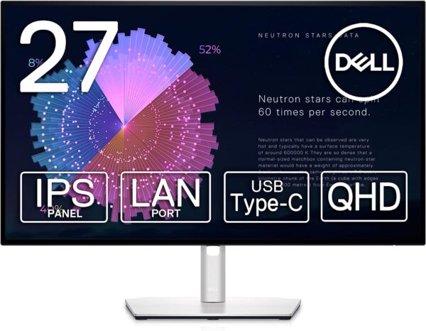 Dell U2722DE UltraSharp USB C 27 Inch QHD 2560x1440 Monitor 60Hz IPS 5ms 100 sRGB 3x USB C 2x DisplayPort HDMI 4x USB RJ45 3 Year Warranty 0