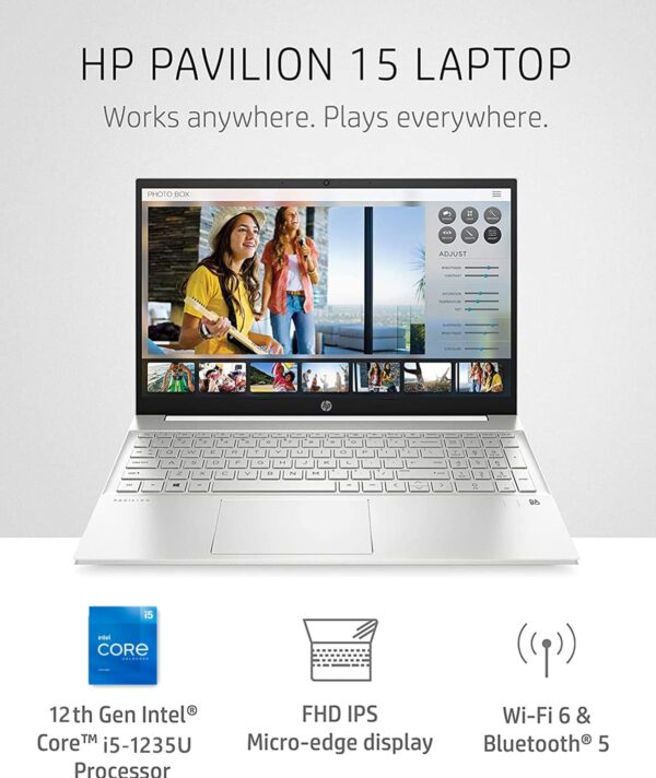 HP 15 Pavilion Laptop – Intel Core 12th Gen i5 1235U 10 core – 15.6 FHD IPS 1080p Touchscreen – Windows 11 – 16GB RAM – 1TB PCIe SSD – Wi Fi 6 – Type C Webcam w Mouse Pad 4