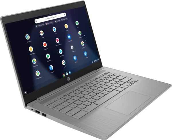 HP Chromebook Laptop 14 HD Display Quad Core Intel Celeron N4120 Processor 4GB RAM 64GB eMMC 64GB Card 720p WebcamWiFi Bluetooth 14 Hrs Battery Chrome OS Modern Gray JVQ MP 1