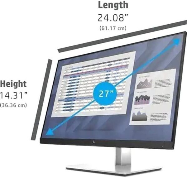 HP EliteDisplay E27 G4 27 Inch IPS LED Backlit Monitor FHD 1920 x 1080 Blue Light Filter HDMI VGA DisplayPort 4