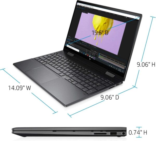 HP Envy x360 2 in 1 Touch Laptop 15.6inch FHD IPS 400nits 100 sRGB Display 8 Cores Ryzen 7 5700U i5 1135G7 14 hr Battery Life WebcamWi Fi 6 Fingerprint 32GB RAM 1TB PCIe SSD Black 6