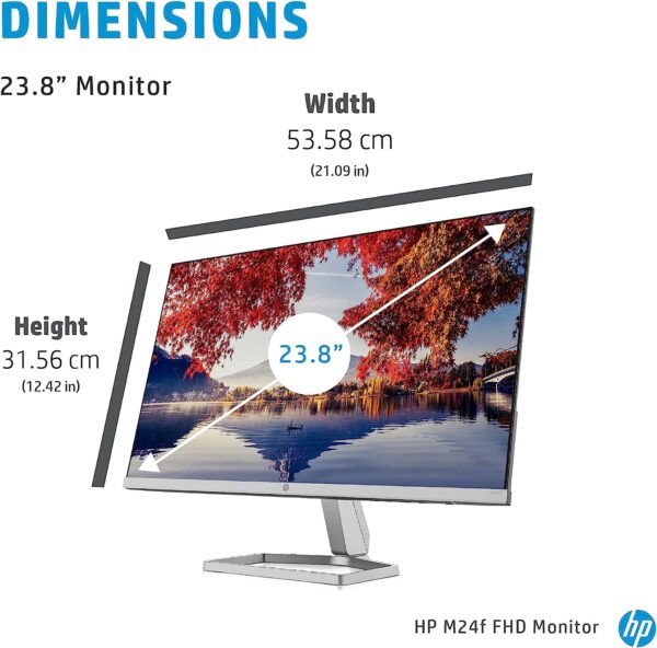 HP M24f Full HD 23.8 IPS LCD Monitor with HDMIVGAAMD FreeSync Silver Black 5