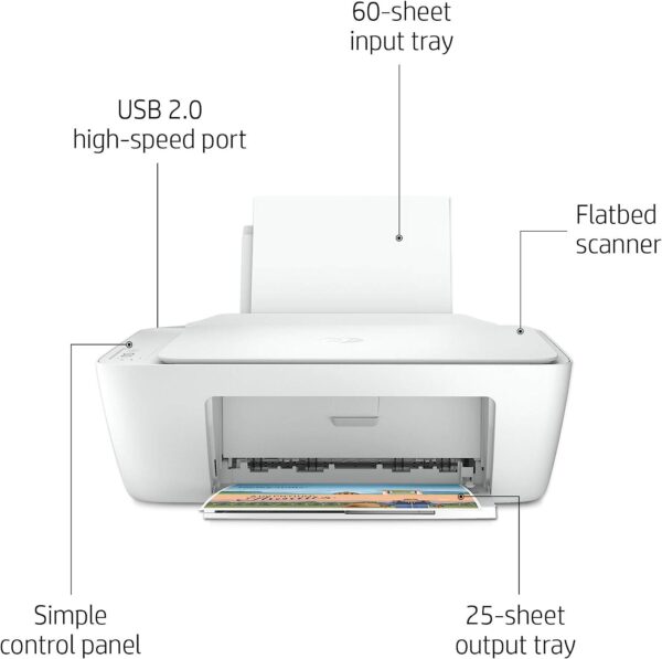 Hp Deskjet 2320 All In One Printer USb Plug And Print Scan And Copy White 7Wn42B 5
