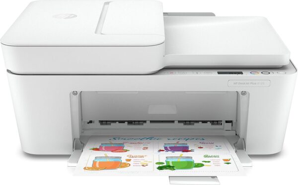 Hp Deskjet Plus 4120 All In One Printer Wireless Print Copy Scan Send Mobile Fax White 0