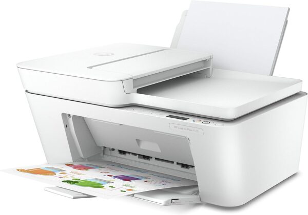 Hp Deskjet Plus 4120 All In One Printer Wireless Print Copy Scan Send Mobile Fax White 1
