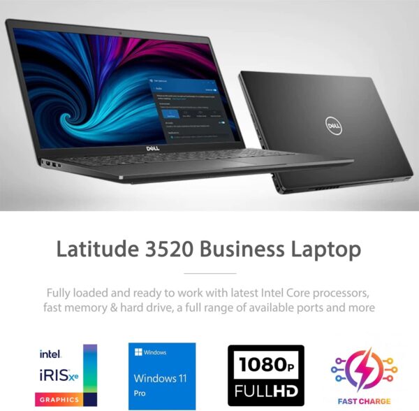 Newest Dell Business Laptop Latitude 3520 15.6 FHD Display Intel i7 1165G7 32GB RAM 1TB SSD Webcam USB C HDMI Wi Fi 6 Windows 11 Pro 1