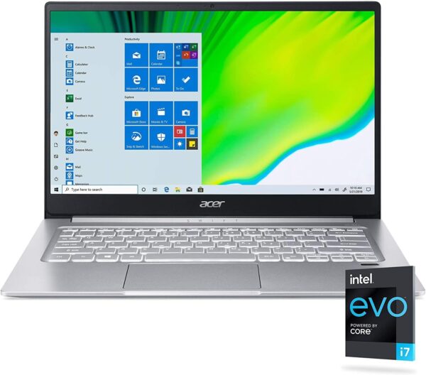 Acer 2022 Swift 3 Thin Light Business Laptop 14 FHD IPS Display Intel Core Evo i7 1165G7 Up to 4.7Ghz 8GB RAM 512GB SSD Intel Iris Xe Graphics Fingerprint Reader Backlit Keyboard Win10 1
