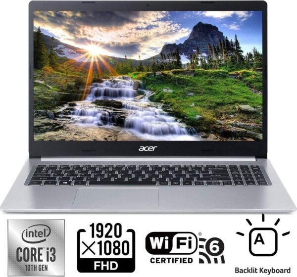 Acer Newest Aspire 5 15.6 FHD Laptop Intel Dual Core i3 CPU 8GB DDR4 RAM 128GB PCIe SSD WiFi 6 Windows 10 Bundle with GalliumPi Accessories 1