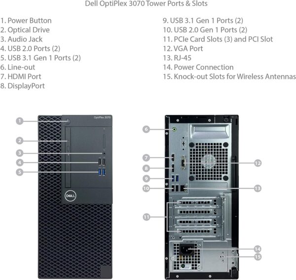 Dell OptiPlex 3070 MT Tower 9th Gen Intel Core i5 9500 6 Core Intel UHD Graphics 630 DVD Burner Windows 10 Pro Desktop Computer 4