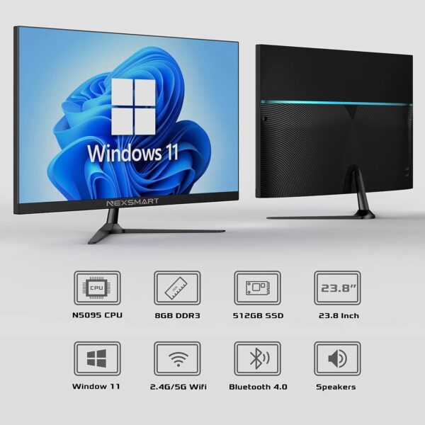 Windows 11 Desktop Computer Intel Celeron N5095 2.9Ghz All in One PC 23