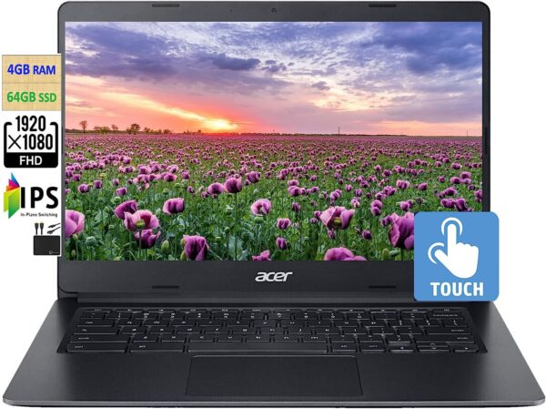 acer 2023 Flagship Chromebook 14 FHD 1080p IPS Touchscreen Light Computer Laptop Intel Celeron N4020 HD Webcam WiFi 5 12 Hours Battery Chrome OSMarxsolCables Mother 0