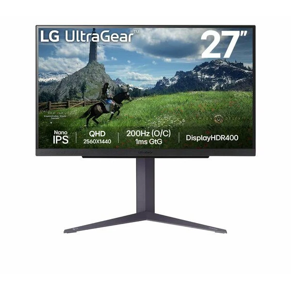 The LG 27GS85Q-B is a 27-inch Quad HD gaming monitor built for serious gamers who demand speed, clarity, and precision.