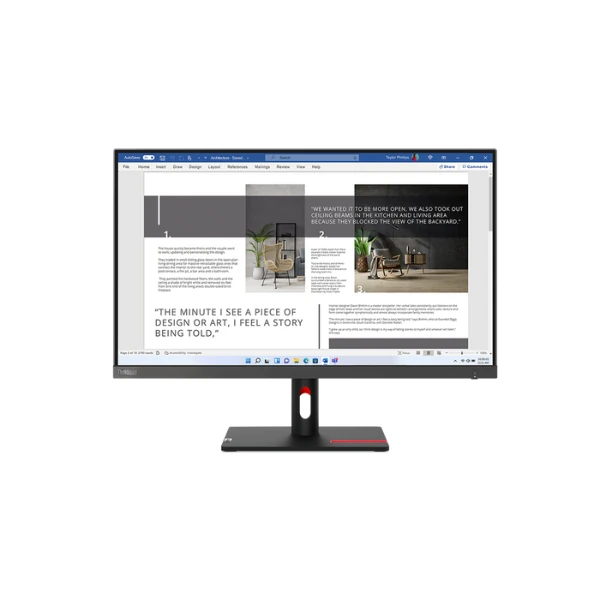 The Lenovo ThinkVision S27i-30 is a sleek and efficient 27″ Full HD monitor designed to deliver smooth visuals and modern connectivity in a professional or home setup.