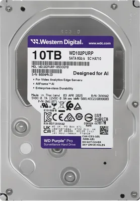WD102PURP :WD Purple Surveillance Hard Drive 10TB