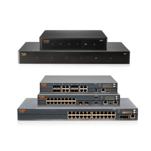 Aruba controllers and gateways deliver high-performance traffic and data routing, Dynamic Segmentation, role-based access, and more.