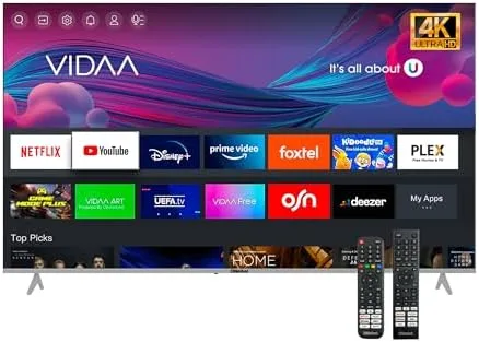 Nobel 85 Inch Diamond 4K UHD VIDAA Smart TV iOS and Android Devices with VIDAA Voice & DTS TruBass™ Surround Sound Bluetooth WiFi And Screen Sharing UHD85VID Silver 2024 Model One Year Warranty