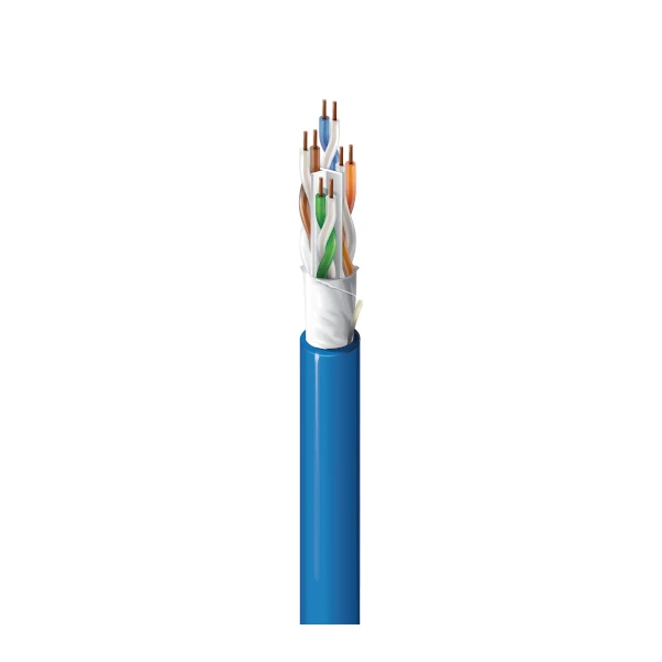 Belden 10GXW12 is the 10GXW (0.260" Diameter) Category 6A Premise Horizontal Cable (500MHz), 4 Pair, 23 AWG Solid Bare Copper Conductors, U/UTP, Riser-CMR, PVC Jacket