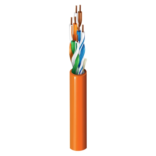 Belden 2424D is the Category 6 Enhanced Premise Horizontal Cable (350MHz), 4-Pair, 24 AWG Solid Bare Copper Conductors, U/UTP, Polyethylene Insulation, LSZH Jacket