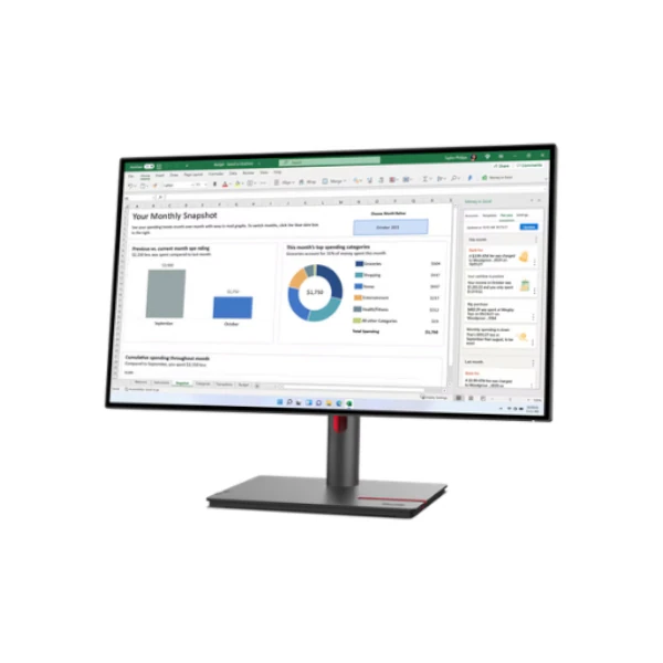 The Lenovo 63A1GAT1UK ThinkVision P27h-30 is a professional-grade 27″ QHD monitor engineered for precision, productivity, and versatility.