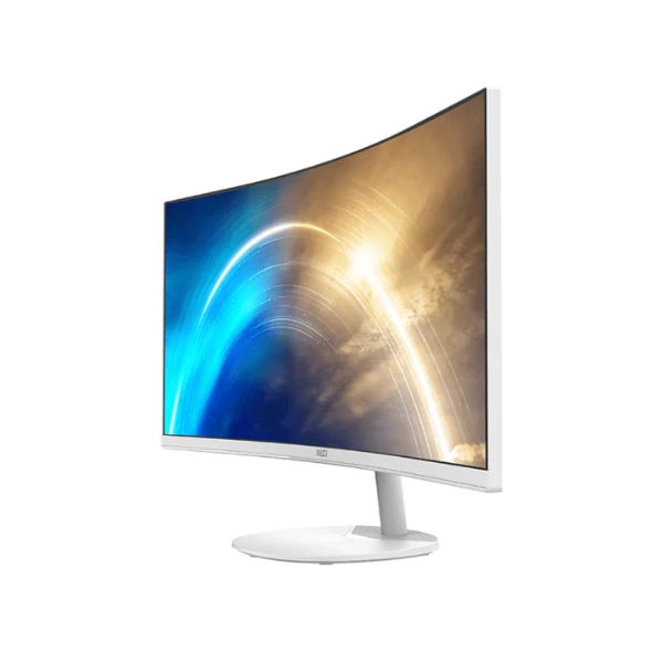 The MSI PRO MP341CQW 34″ UWQHD Monitor features a 100Hz refresh rate, ultra-wide 3440 x 1440 resolution, and a sleek white design, this curved VA panel monitor is perfect for multitasking, office work, and immersive media viewing.